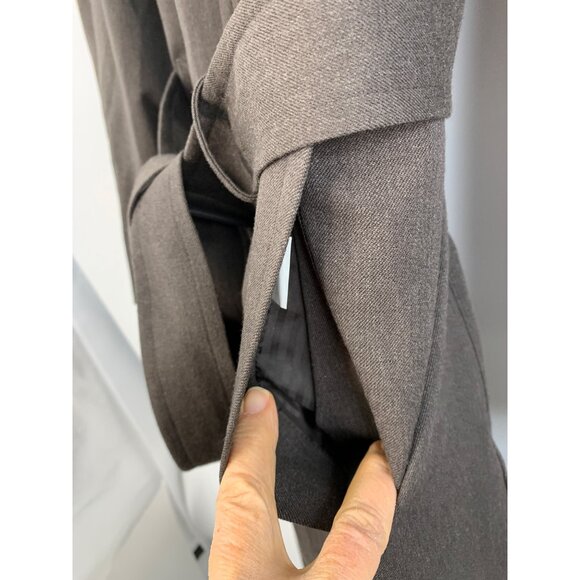 Rare Vintage Y2K Bill Blass Mens Trench Coat 48R Wool Single Breast Zip Away - Picture 11 of 16